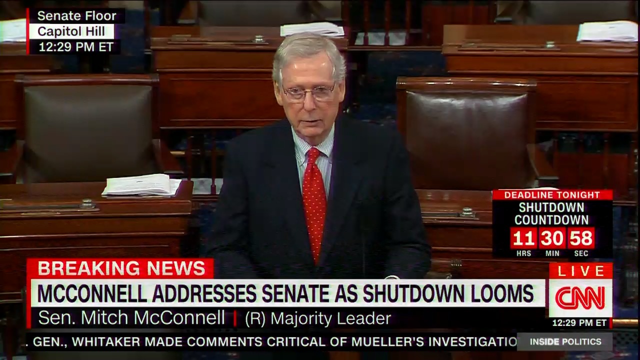 Watch Despite Lacking Votes Mcconnell Urges Senate To Pass Wall