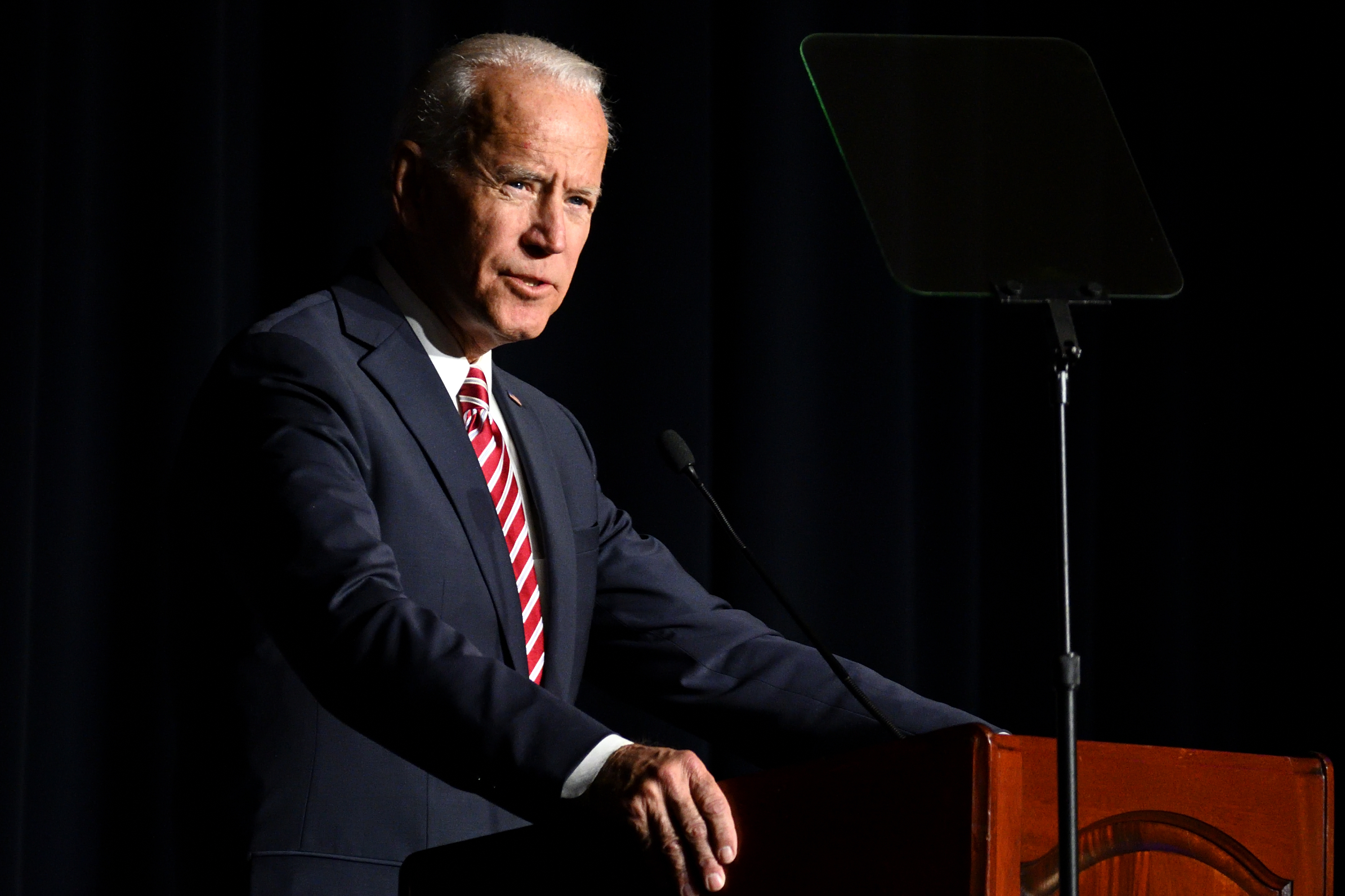 Joe Biden delivers the keynote speech at the First State Democratic Dinner at the Rollins Center in Dover, DE on March 16, 2019. The former U.S. Vice President refrained from announcing his candidacy, even-though early polls conducted in March indicate former Vice President Biden as the favorite of a large Democratic field of candidates. (Photo by Bastiaan Slabbers/NurPhoto)