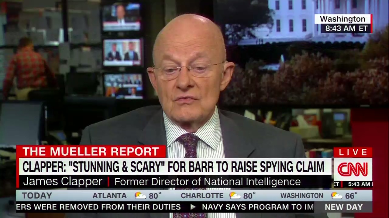 Clapper Believes Barr Used The Term 'Spying' During Hearing 'Deliberately'