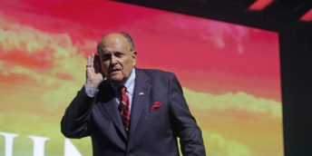 PALM BEACH, FL - DECEMBER 19: Trump Attorney Rudy Giuliani Addresses the crowd at the Turning Point USA Student Action Summit on December 19, 2019 in Palm Beach, Florida. Conservative high school students gathered for a 4-day invite-only conference hosted by Turning Point USA to hear from conservative leaders and activists from across the U.S.(Photo by Saul Martinez/Getty Images)