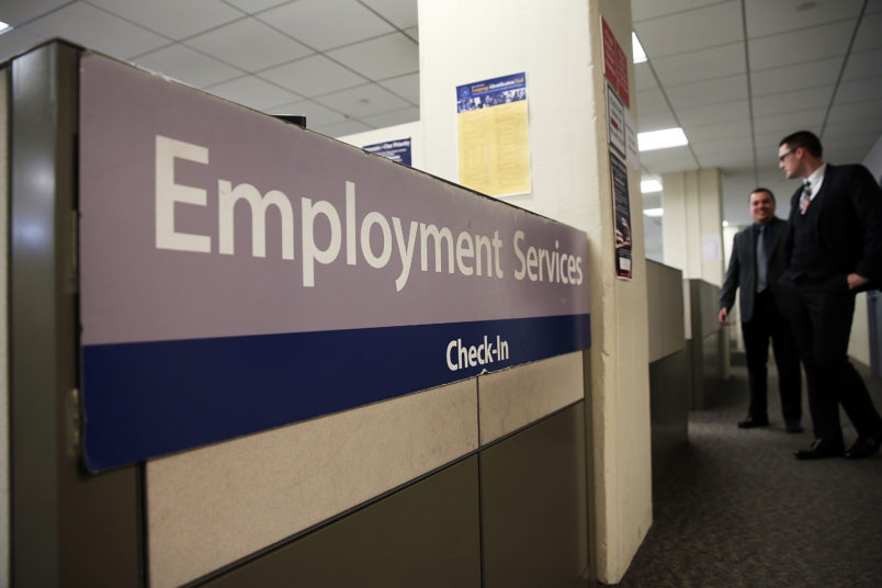 NEW YORK, NY - MARCH 06: A New York Labor Department office is viewed in Manhattan