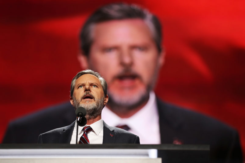 CLEVELAND, OH - JULY 21: on the fourth day of the Republican National Convention on July 21, 2016 at the Quicken Loans Arena in Cleveland, Ohio. Republican presidential candidate Donald Trump received the number of votes needed to secure the party's nomination. An estimated 50,000 people are expected in Cleveland, including hundreds of protesters and members of the media. The four-day Republican National Convention kicked off on July 18. (Photo by John Moore/Getty Images)