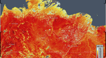 FOR HOLD This image provide by ECMWF Copernicus Climate Change Service on June 23, 2020 shows the Land Surface Temperature in Siberia (ECMWF Copernicus Climate Change Service via AP)