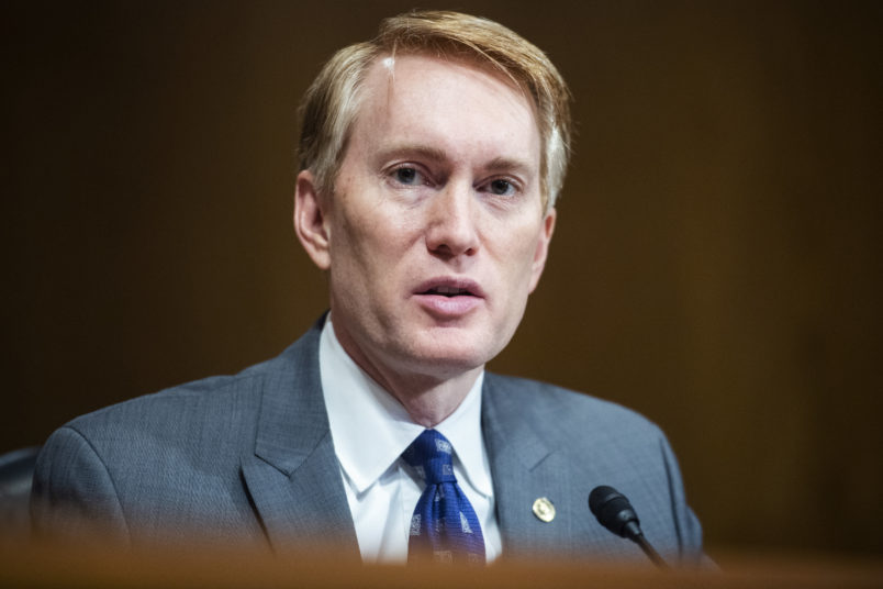 UNITED STATES - JUNE 09: Sen. James Lankford, R-Okla., asks a question during the Senate Homeland Security and Governmental Affairs Committee hearing titled “Evaluating the Federal Government’s Procurement and Distribution Strategies in Response to the COVID-19 Pandemic,” in Dirksen Building on Tuesday, June 9, 2020. (Photo By Tom Williams/CQ Roll Call)