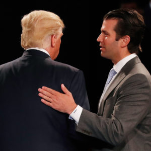 during the town hall debate at Washington University on October 9, 2016 in St Louis, Missouri. This is the second of three presidential debates scheduled prior to the November 8th election.