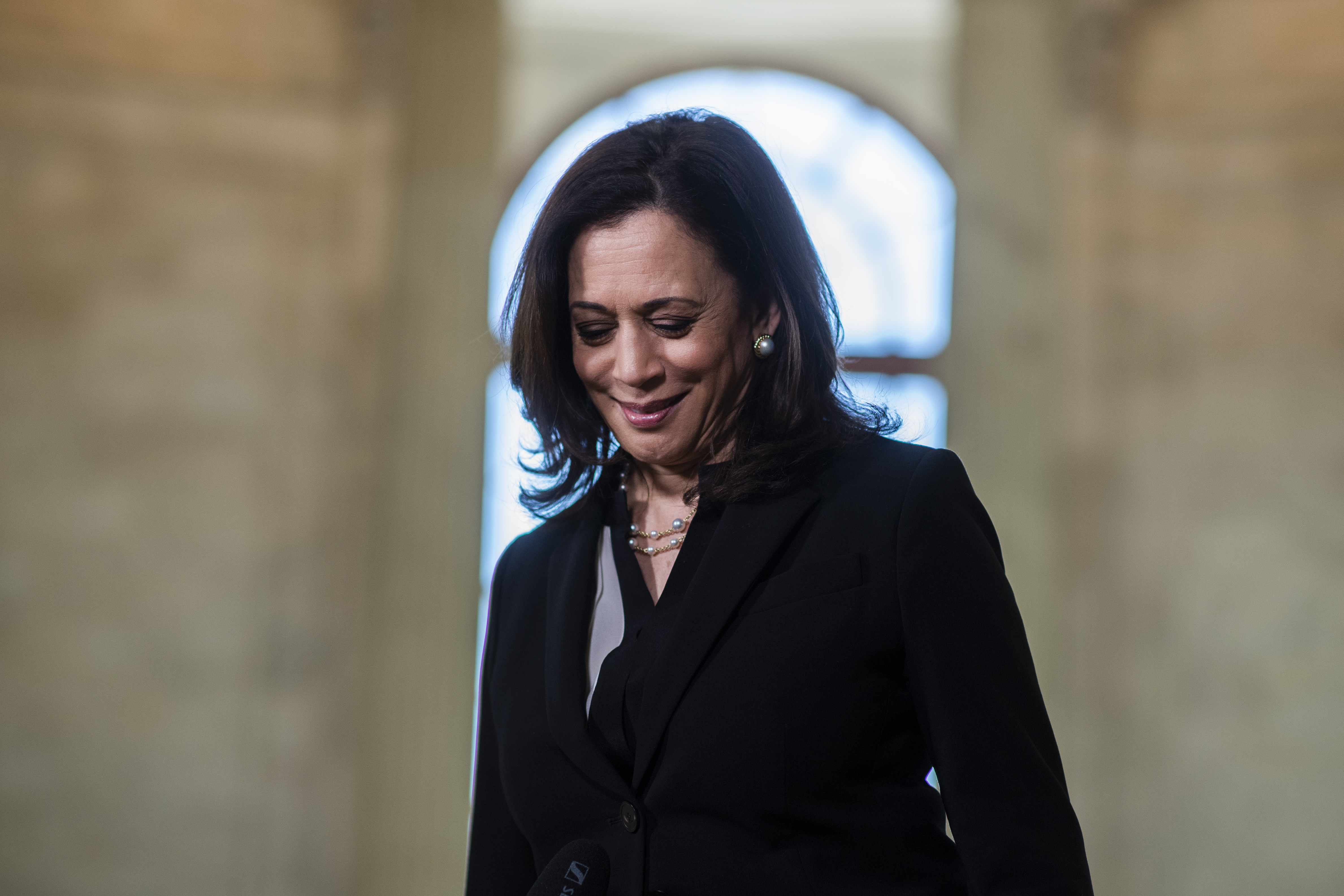 UNITED STATES - JUNE 24: Sen. Kamala Harris, D-Calif., is seen after an interview in Russell Building on Wednesday, June 24, 2020. (Photo By Tom Williams/CQ Roll Call)