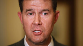 MONTGOMERY, AL - DECEMBER 12:  John  Merrill, Secretary of State of Alabama, speaks to the media in the Capitol building about the possible recount to determine the winner between Republican Senatorial candidate Roy Moore and his Democratic opponent Doug Jones on December 12, 2017 in Montgomery, Alabama. Mr. Moore and Mr. Jone are locked in a race that is too close to call in the special election to replace Attorney General Jeff Sessions in the U.S. Senate.  (Photo by Joe Raedle/Getty Images)
