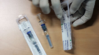 A man receives a H1N1 swine flu vaccine at XXXXX on October 27, 2009 in Seoul, South Korea. The Korea Food and Drug Administration approved domestically developped vaccines last week, the government plan to vaccinate 35 percent of South Korean population until next February.