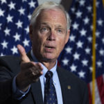 UNITED STATES - OCTOBER 21: Sen. Ron Johnson, R-Wis., talks with reporters after the Senate Republican  luncheon in Hart Building on Wednesday, October 21, 2020. (Photo By Tom Williams/CQ Roll Call/)