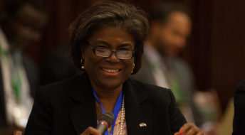 MALABO, EQUATORIAL GUINEA - JUNE 26: Assistant Secretary of African Affairs Linda Thomas-Greenfield attends to the 23rd African Union Peace and Security Council meeting in Malabo, Equatorial Guinea on June 26, 2014. (Photo by Amine Landoulsi/Anadolu Agency/Getty Images)