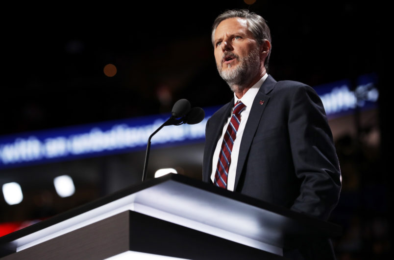 CLEVELAND, OH - JULY 21: on the fourth day of the Republican National Convention on July 21, 2016 at the Quicken Loans Arena in Cleveland, Ohio. Republican presidential candidate Donald Trump received the number of votes needed to secure the party's nomination. An estimated 50,000 people are expected in Cleveland, including hundreds of protesters and members of the media. The four-day Republican National Convention kicked off on July 18. (Photo by Chip Somodevilla/Getty Images)