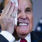 UNITED STATES - NOVEMBER 19: Rudolph Giuliani, attorney for President Donald Trump, conducts a news conference at the Republican National Committee on lawsuits regarding the outcome of the 2020 presidential election on Thursday, November 19, 2020. (Photo By Tom Williams/CQ Roll Call)