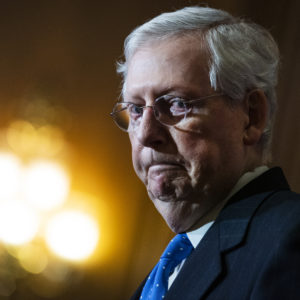 UNITED STATES - DECEMBER 1: Senate Majority Leader Mitch McConnell, R-Ky., conducts a news conference in the U.S. Capitol after the Senate Republican Policy luncheon on Tuesday, December 1, 2020. (Photo By Tom Williams/CQ Roll Call/POOL)