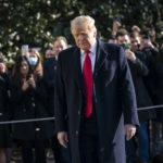 WASHINGTON, DC - JANUARY 12: U.S. President Donald Trump walks toward reporters as he exits the White House to walk toward Marine One on the South Lawn on January 12, 2021 in Washington, DC. Following last week's deadly pro-Trump riot on Capitol Hill, President Trump is making his first public appearance on Tuesday as he makes a trip to the border town of Alamo, Texas to view the partial construction of a wall along the U.S.-Mexico border. (Photo by Drew Angerer/Getty Images)