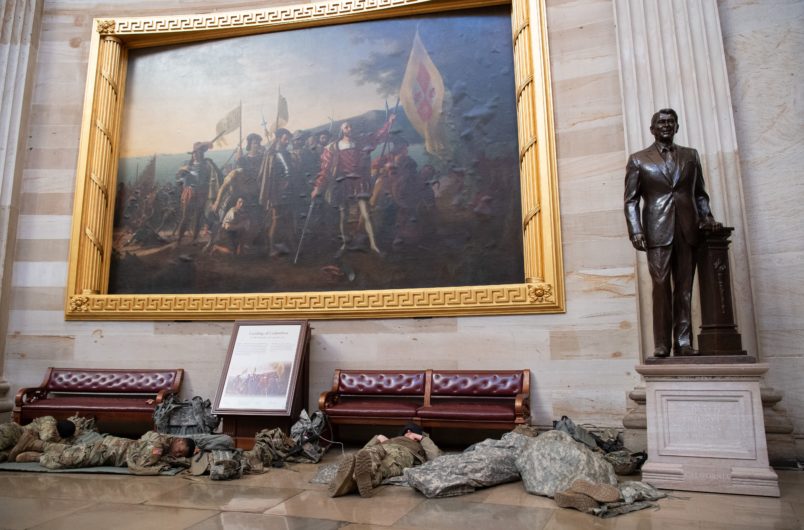 Photos National Guard Troops Sleep On Capitol Floor Ahead Of House Impeachment Vote Talking Points Memo