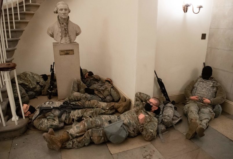 Photos National Guard Troops Sleep On Capitol Floor Ahead Of House Impeachment Vote Talking Points Memo