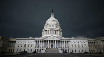 WASHINGTON, DC - JUNE 13:  Storm cloads fill the sky over the U.S. Capitol Building, June 13, 2013 in Washington, DC. Potentially damaging storms are forecasted to hit parts of the east coast with potential for causing power wide spread outages.  (Photo by Mark Wilson/Getty Images)