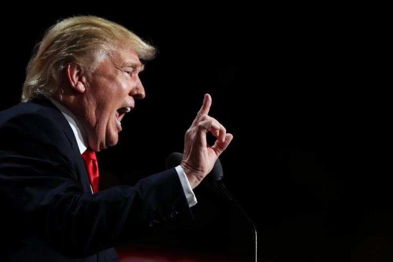CLEVELAND, OH - JULY 21: on the fourth day of the Republican National Convention on July 21, 2016 at the Quicken Loans Arena in Cleveland, Ohio. Republican presidential candidate Donald Trump received the number of votes needed to secure the party's nomination. An estimated 50,000 people are expected in Cleveland, including hundreds of protesters and members of the media. The four-day Republican National Convention kicked off on July 18. (Photo by Joe Raedle/Getty Images)