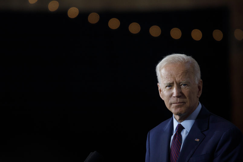 BURLINGTON, IA - AUGUST 07: Former Vice President Joe Biden delivers remarks about White Nationalism during a campaign press conference on August 7, 2019 in Burlington, Iowa. (Photo by Tom Brenner/Getty Images)