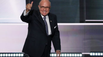 CLEVELAND, OH - JULY 18:  on the first day of the Republican National Convention on July 18, 2016 at the Quicken Loans Arena in Cleveland, Ohio. An estimated 50,000 people are expected in Cleveland, including hundreds of protesters and members of the media. The four-day Republican National Convention kicks off on July 18. (Photo by Alex Wong/Getty Images)