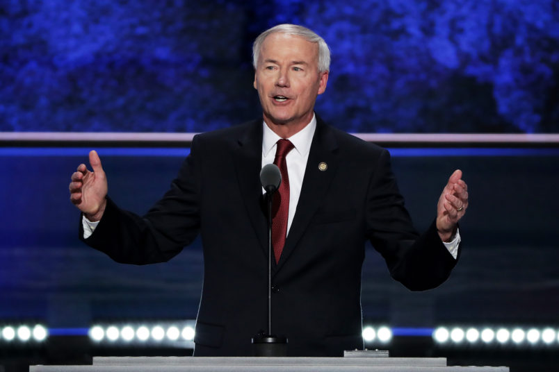 CLEVELAND, OH - JULY 19: on the second day of the Republican National Convention on July 19, 2016 at the Quicken Loans Arena in Cleveland, Ohio. Republican presidential candidate Donald Trump received the number of votes needed to secure the party's nomination. An estimated 50,000 people are expected in Cleveland, including hundreds of protesters and members of the media. The four-day Republican National Convention kicked off on July 18. (Photo by Alex Wong/Getty Images)