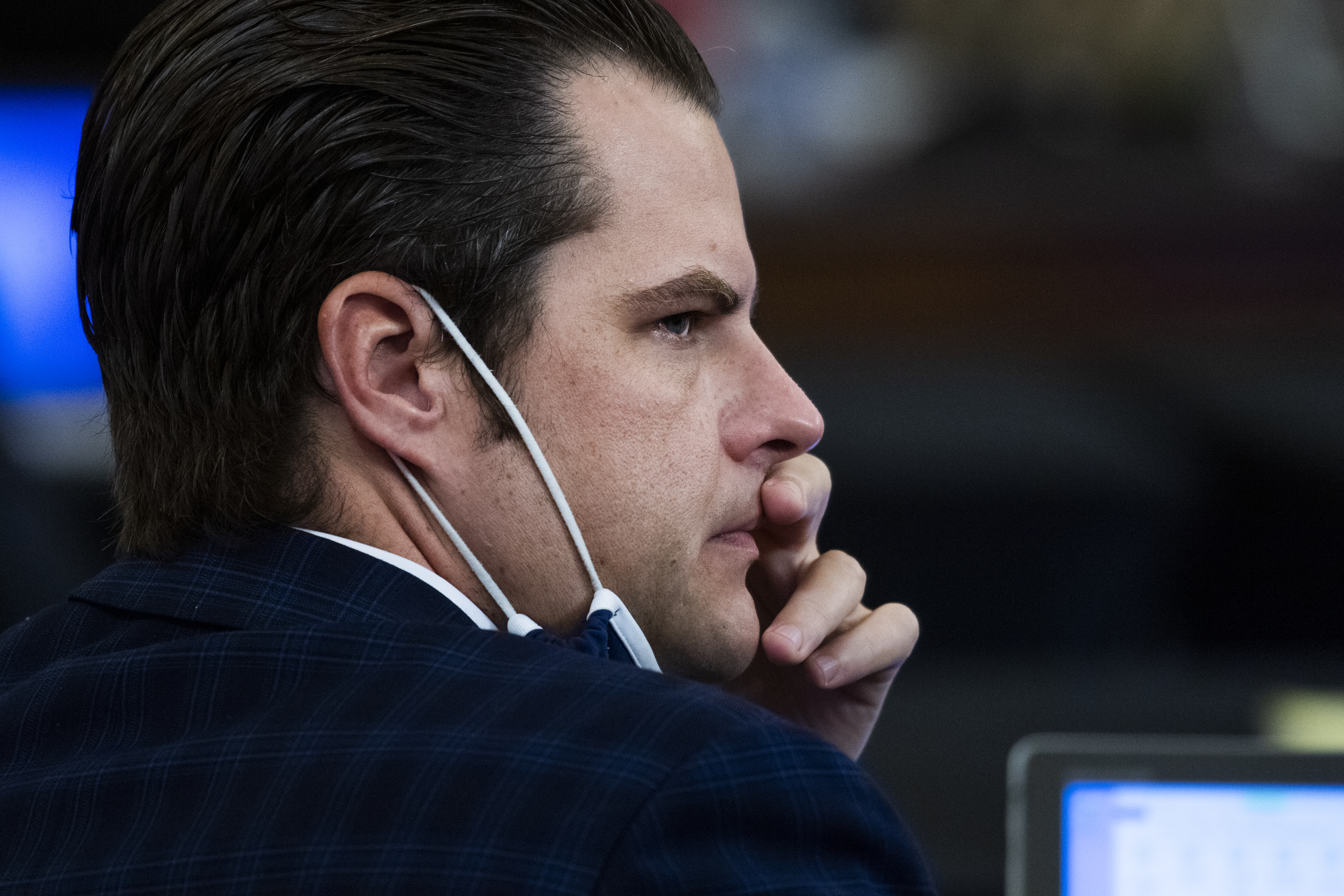 UNITED STATES - JULY 1: Rep. Matt Gaetz, R-Fla.,attends the House Armed Services Committee markup of the National Defense Authorization Act (NDAA) in Longworth Building on Wednesday, July 1, 2020. (Photo By Tom Williams/CQ Roll Call)