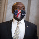 UNITED STATES - MARCH 04: Sen. Tim Scott, R-S.C., is seen outside the chamber as the Senate votes to open debate on the coronavirus relief package on Thursday, March 4, 2021. (Photo By Tom Williams/CQ Roll Call)