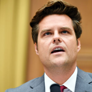Rep. Matt Gaetz, R-FL, speaks during the House Judiciary Subcommittee on Antitrust, Commercial and Administrative Law hearing on “Online Platforms and Market Power” in the Rayburn House office Building on Capitol Hill in Washington, DC on July 29, 2020. POOL
