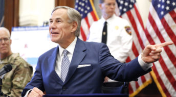 Texas Governor Greg Abbott announced new executive orders listing the US Army Corps of Engineers and the state are putting up a 250-bed field hospital at the Kay Bailey Hutchison Convention Center in downtown Dallas during a press conference at the Texas State Capitol in Austin, Sunday, March 29, 2020. The space can expand to nearly 1,400 beds. (Tom Fox/The Dallas Morning News/Pool)