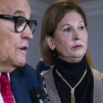 UNITED STATES - NOVEMBER 19: Rudolph Giuliani and Sidney Powell, attorneys for President Donald Trump, conduct a news conference at the Republican National Committee on lawsuits regarding the outcome of the 2020 presidential election on Thursday, November 19, 2020. (Photo By Tom Williams/CQ Roll Call)